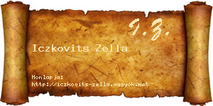 Iczkovits Zella névjegykártya